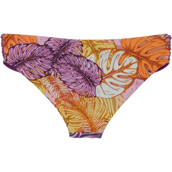 NWT MAAJI Lady Violet Reversible Bikini Bottoms Sz L Tropical Leaf Print Purple - Picture 2 of 9